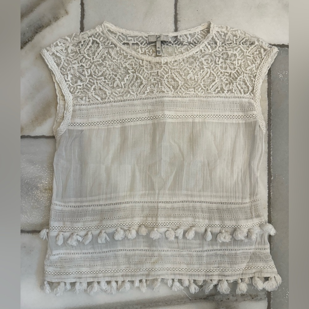 Joie Cream Lace Women's Top